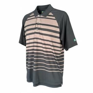 NWOT Brooks Brothers St Andrews Links Black Tan Striped Golf Polo L Preppy